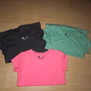 Xersion Pink Green Grey Short Sleeve Activewear Shirt Bundle 14